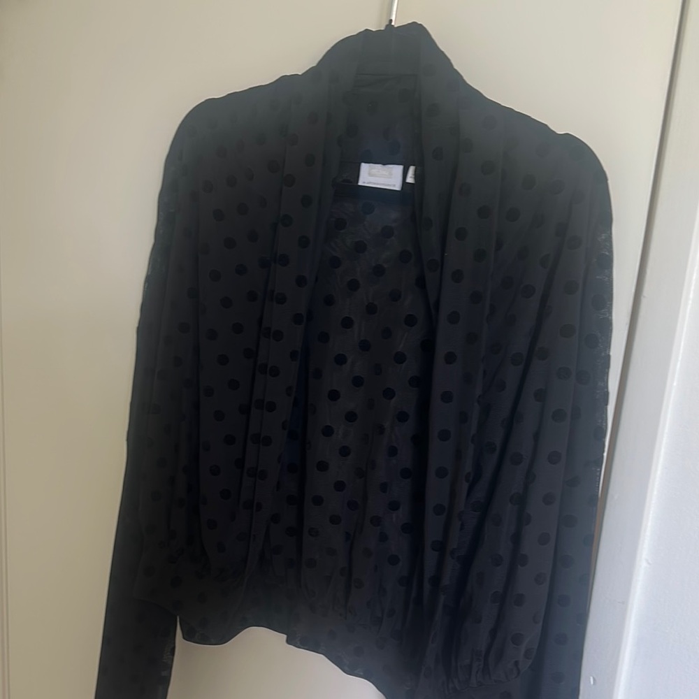 Vintage Anthropologie Black Polka Dot Sheer jacket